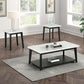 Thisted - Rectangle Marble Coffee Table w/ Casters
