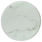 Briggs Round Marble Printed Glass Top End Side Table White