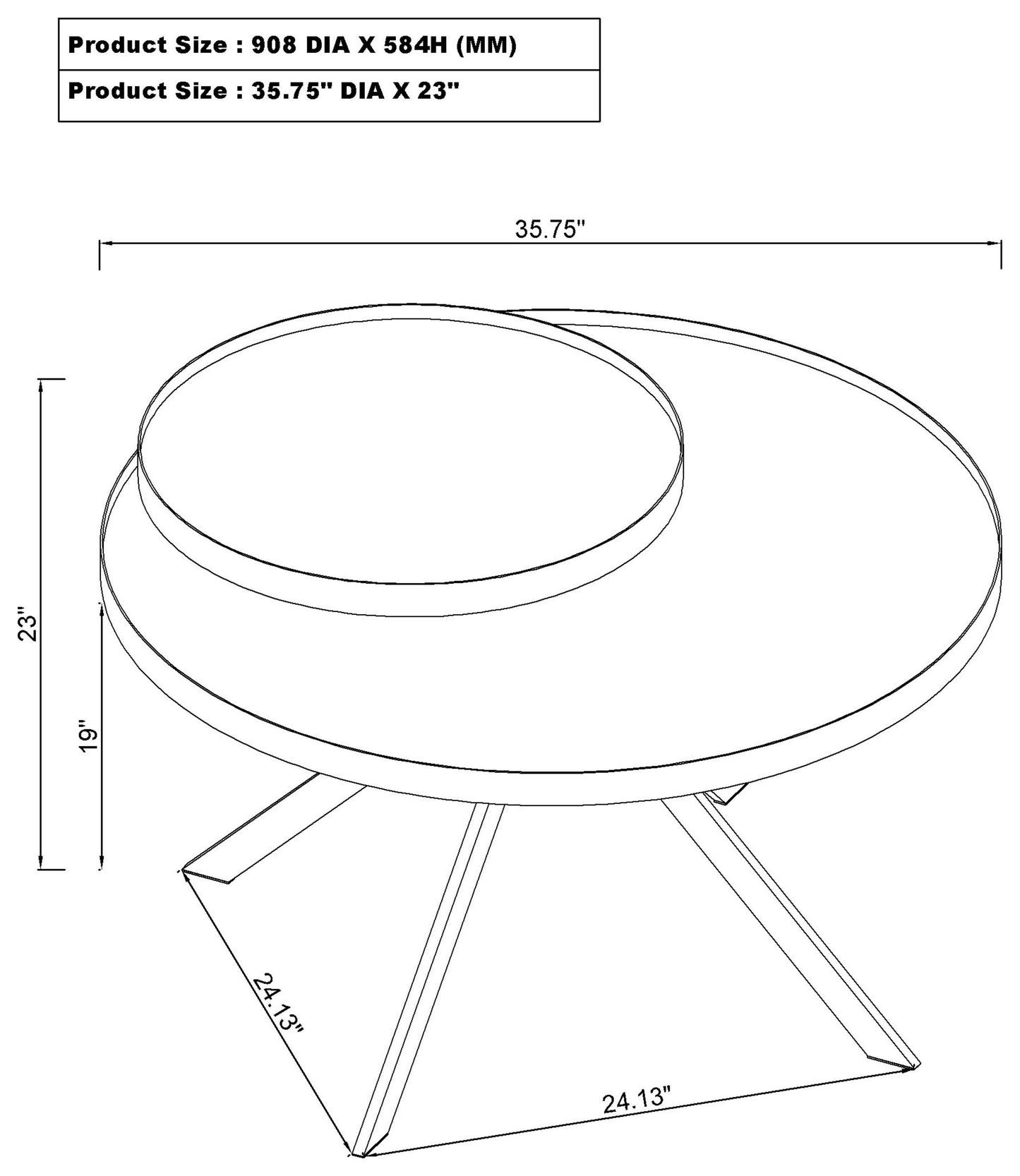 Briggs 2-piece Round Coffee and End Table Set Black