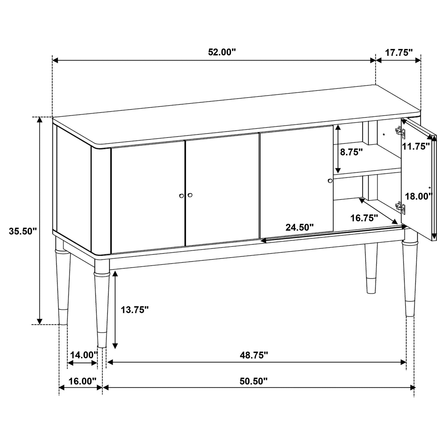 Reseda 8-piece Dining Set With Sideboard Ash Brown