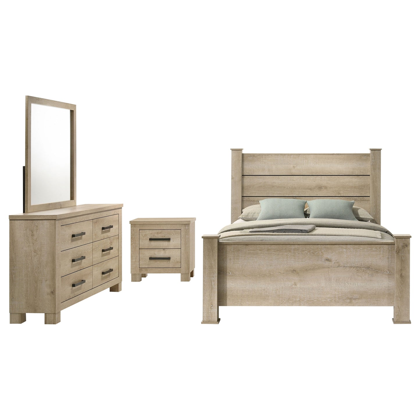 Oakglen 4-piece Queen Bedroom Set Weathered Oak