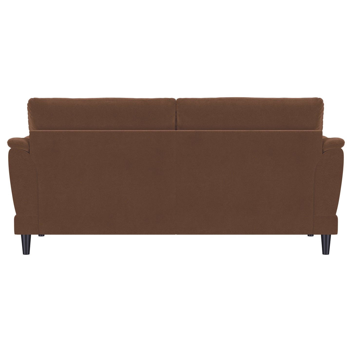 Selma Velvet Upholstered Crescent Arm Sofa Rust
