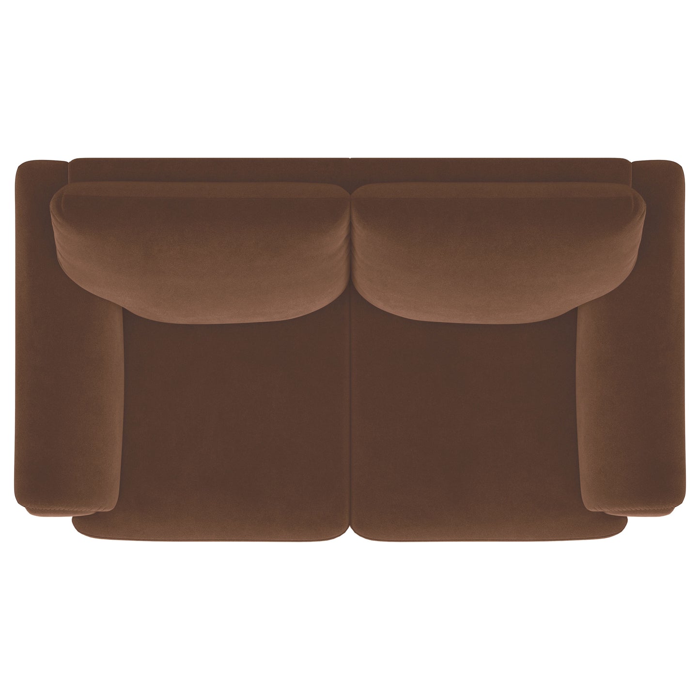Selma Velvet Upholstered Crescent Arm Loveseat Rust