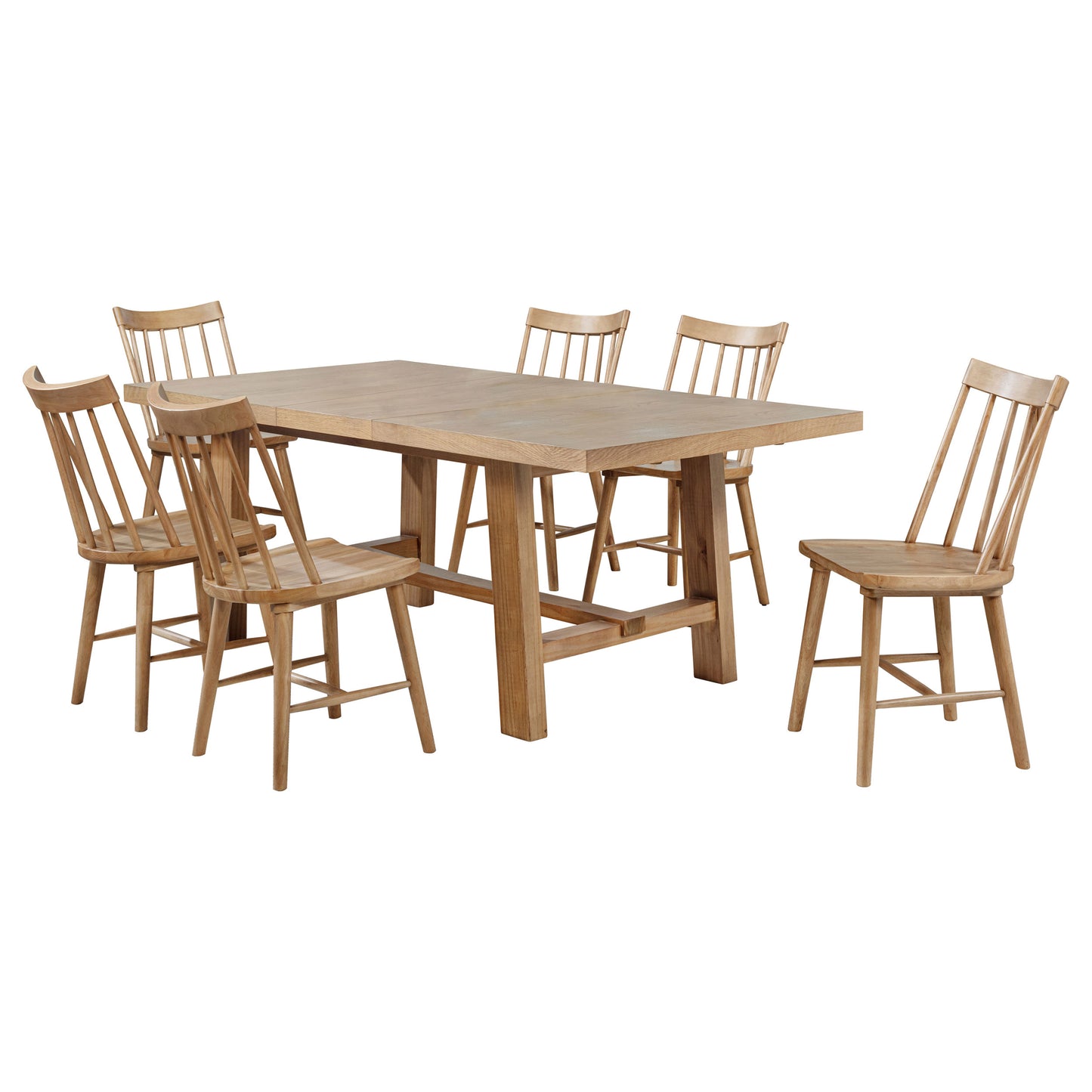Middleton 7-piece Extension Leaf Dining Set Natural Brown