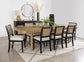 Arini 9-piece Extension Leaf Dining Table Set Sand Wash and Black