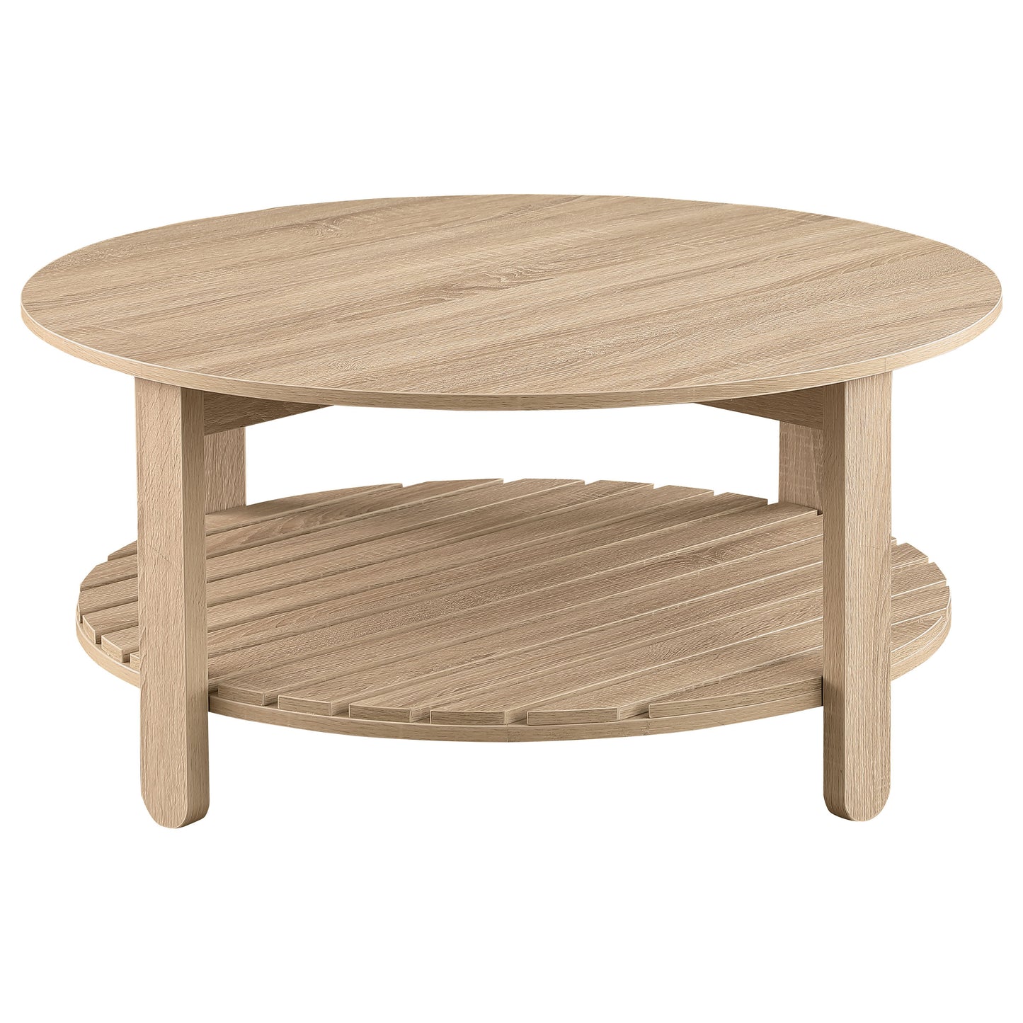 Fowler 3-piece Round Coffee and End Table Set Natural
