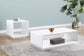 Paseo 2-piece Coffee and End Table Set White High Gloss