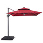 Xico - 8 Ft Square Umbrella w/ Double Top w/ LED Light + 37" Large Base