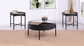 Ozella 3-piece Round Coffee and End Table Set Sandy Black
