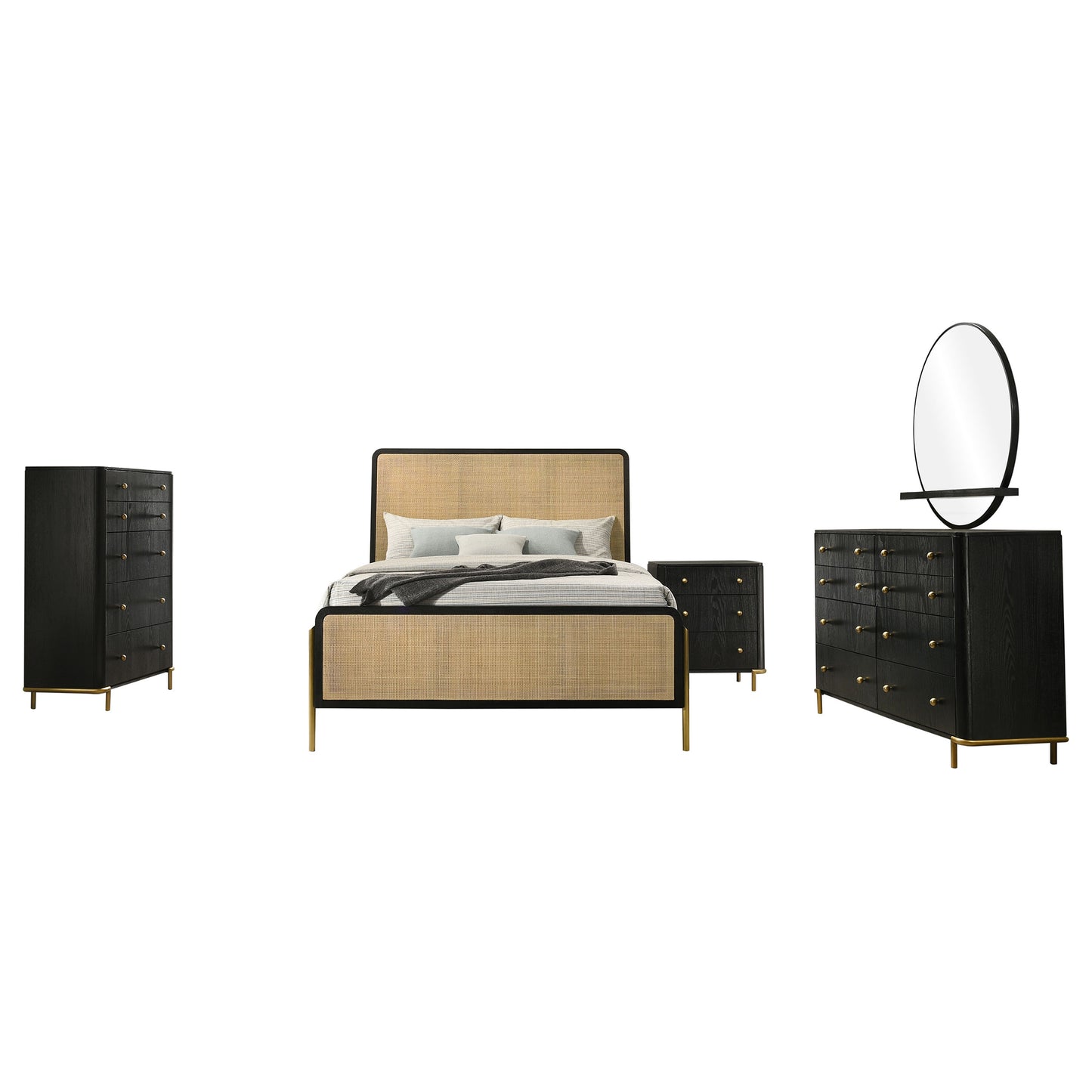 Arini 5-piece California King Bedroom Set Black and Natural