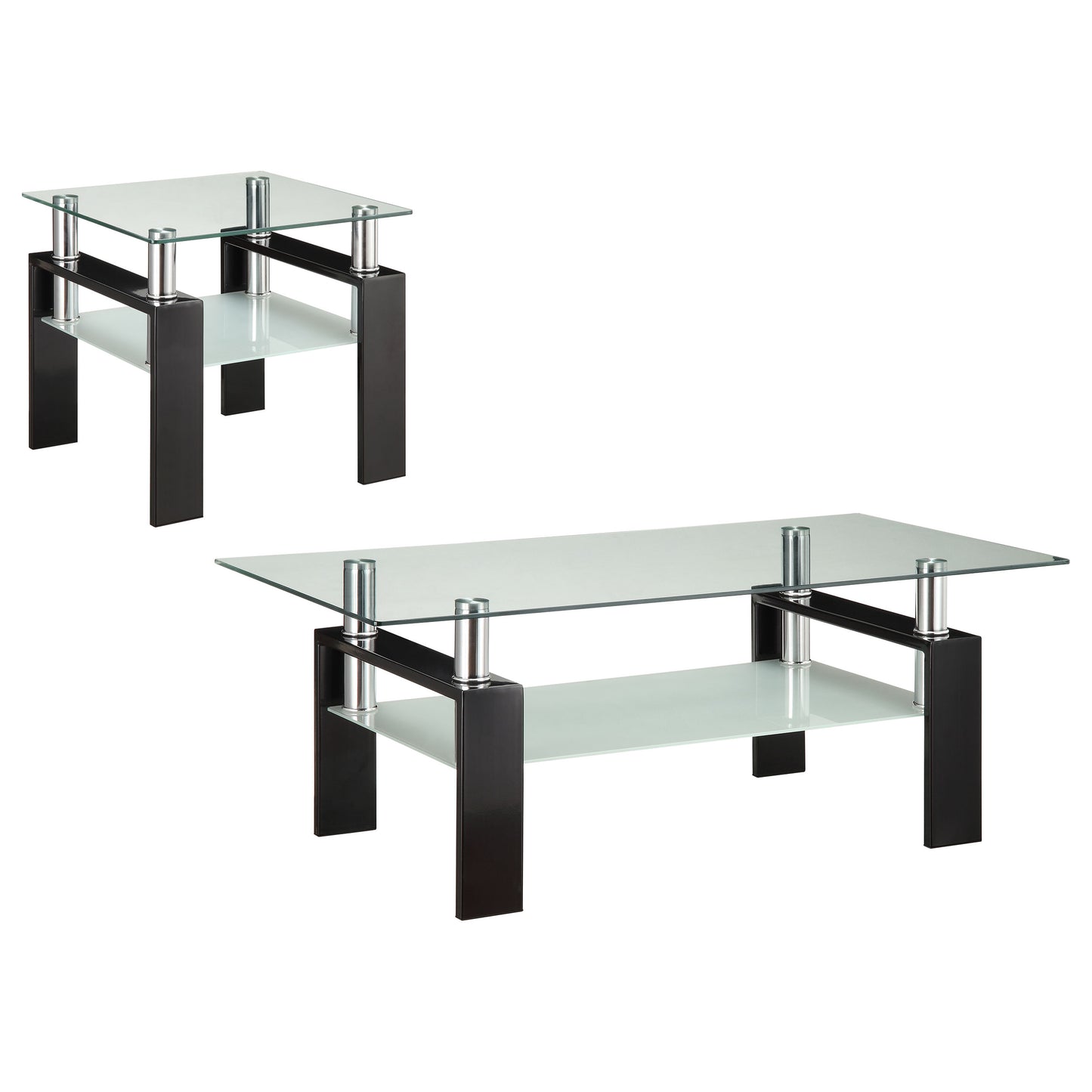 Dyer 2-piece Rectangular Coffee and End Table Set Black