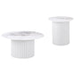 Rowena 2-piece Coffee and End Table Set White Faux Marble