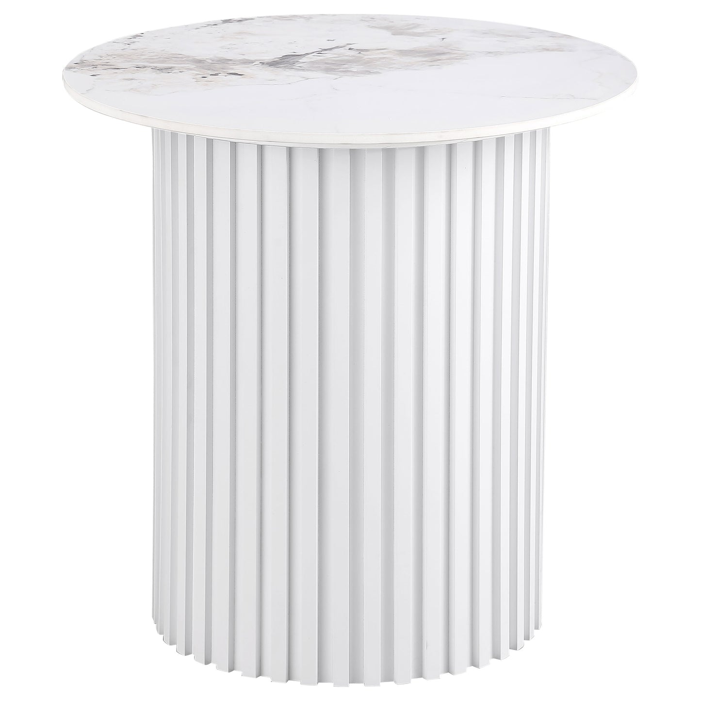 Rowena 2-piece Coffee and End Table Set White Faux Marble