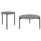 Rosalie 2-piece Round Coffee and End Table Set Grey