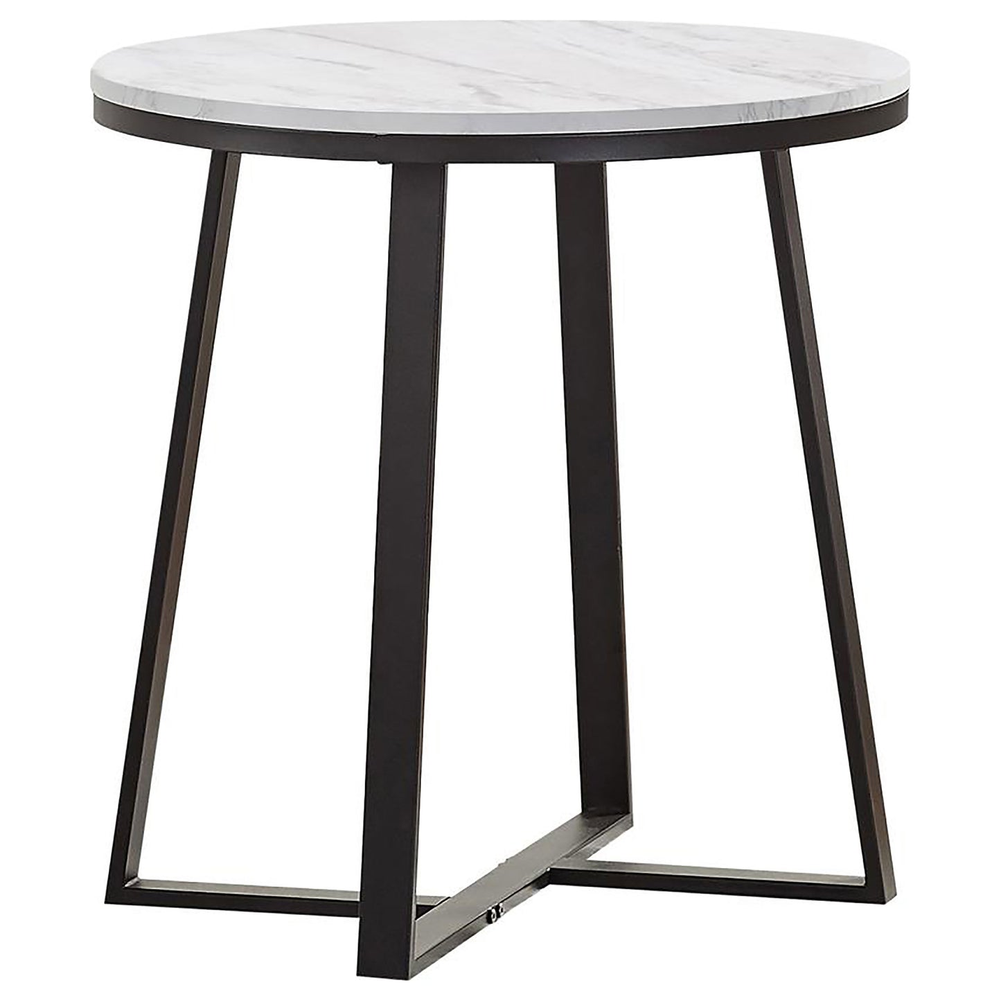 Hugo 2-piece Coffee and End Table Set White Faux Marble