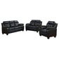 Finley 3-piece Upholstered Padded Arm Tufted Sofa Set Black