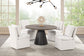 Broager - 5 Pc Dining Table Set (Light Gray Swivel Chairs)