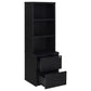 Westpark 3-piece Wall Unit Bookcase Set with USB Black