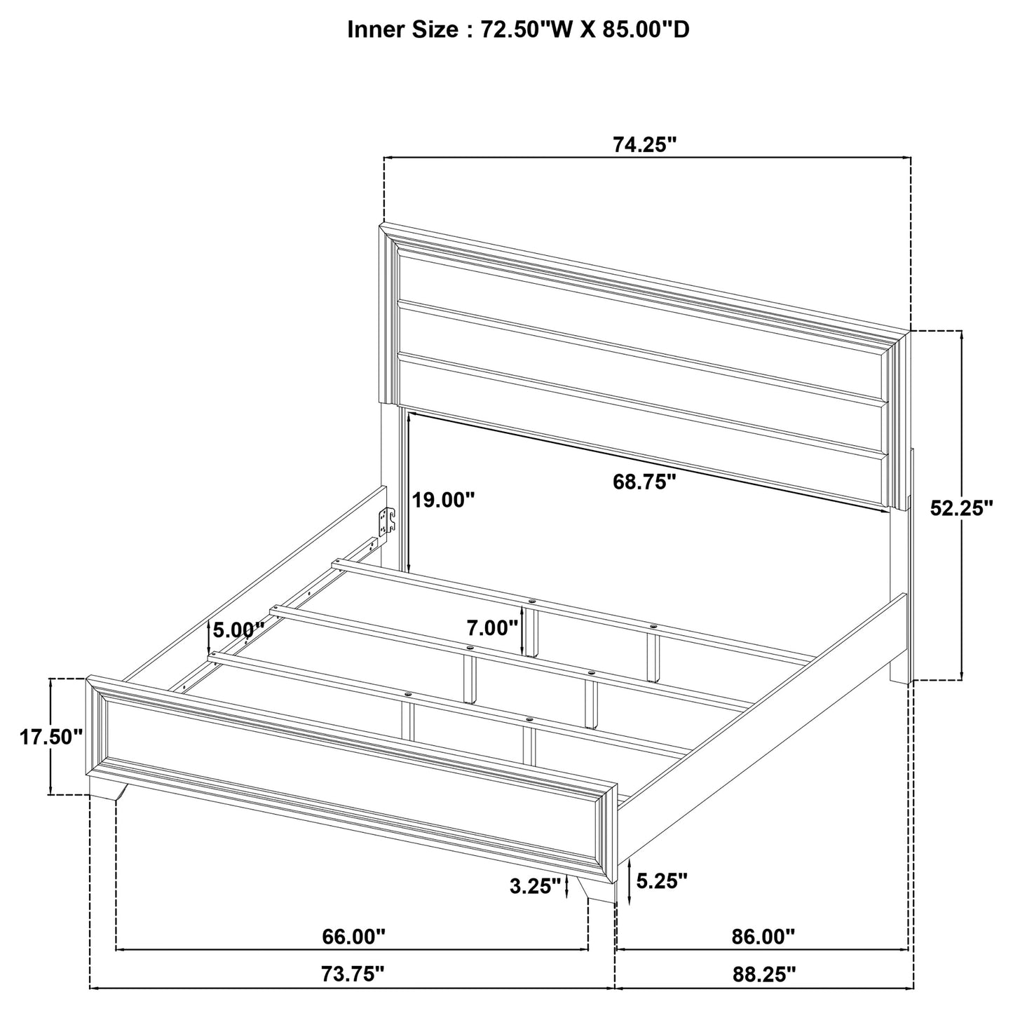 Wright 52-inch Upholstered California King Bed Brown Oak