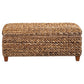 Laughton Hand-Woven Banana Leaf Storage Bench Amber