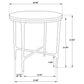 Hermas Round Genuine Marble Top Metal End Side Table White