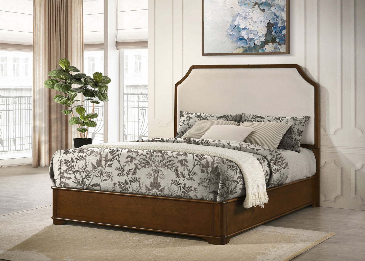 Garland 58-inch Eastern King Panel Bed Cream Brown Cherry