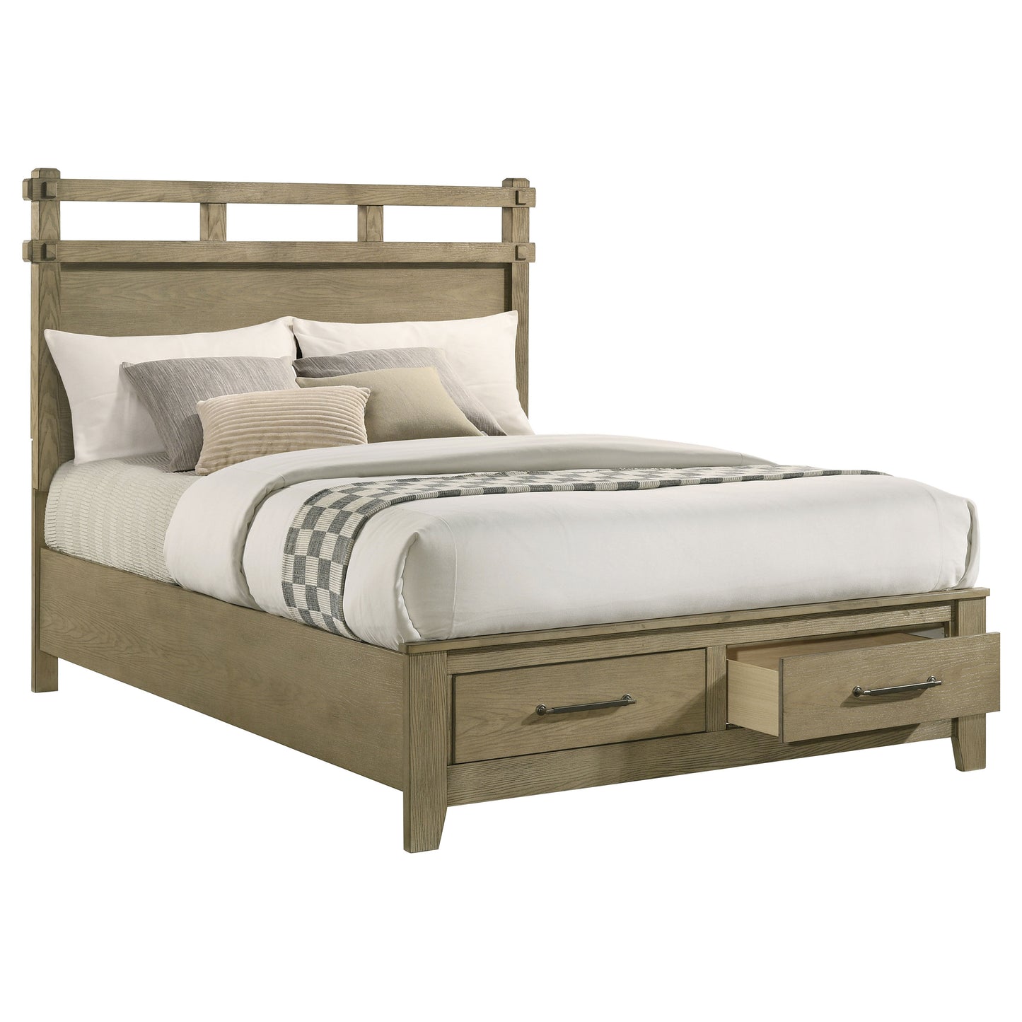 Hazlewood 59-inch Queen Panel Storage Bed Vineyard Oak