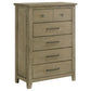 Hazlewood 5-drawer Bedroom Chest of Drawers Vineyard Oak