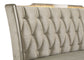 Lorient Queen LED Upholstered Wingback Bed Ivory and Camel