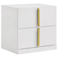 Ines 2-drawer Nightstand Bedside Table White High Gloss