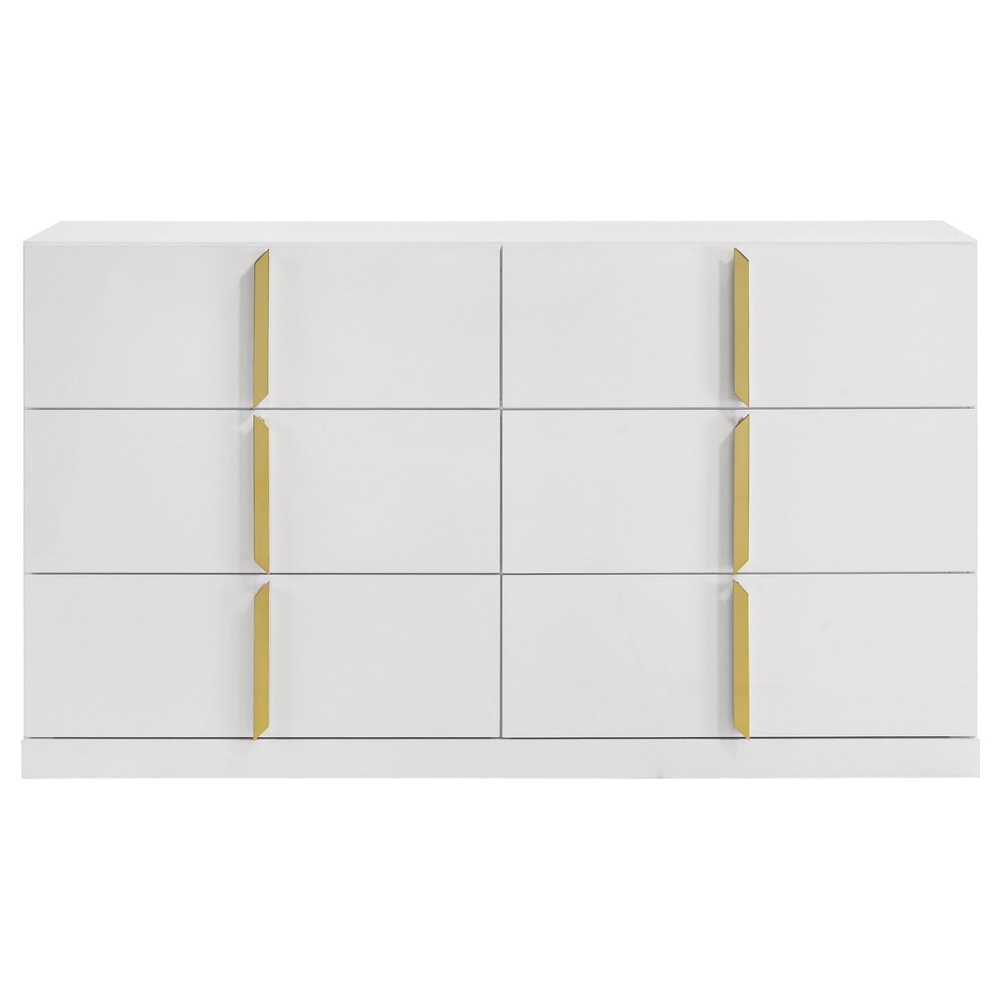 Ines 6-drawer Bedroom Dresser Cabinet White High Gloss