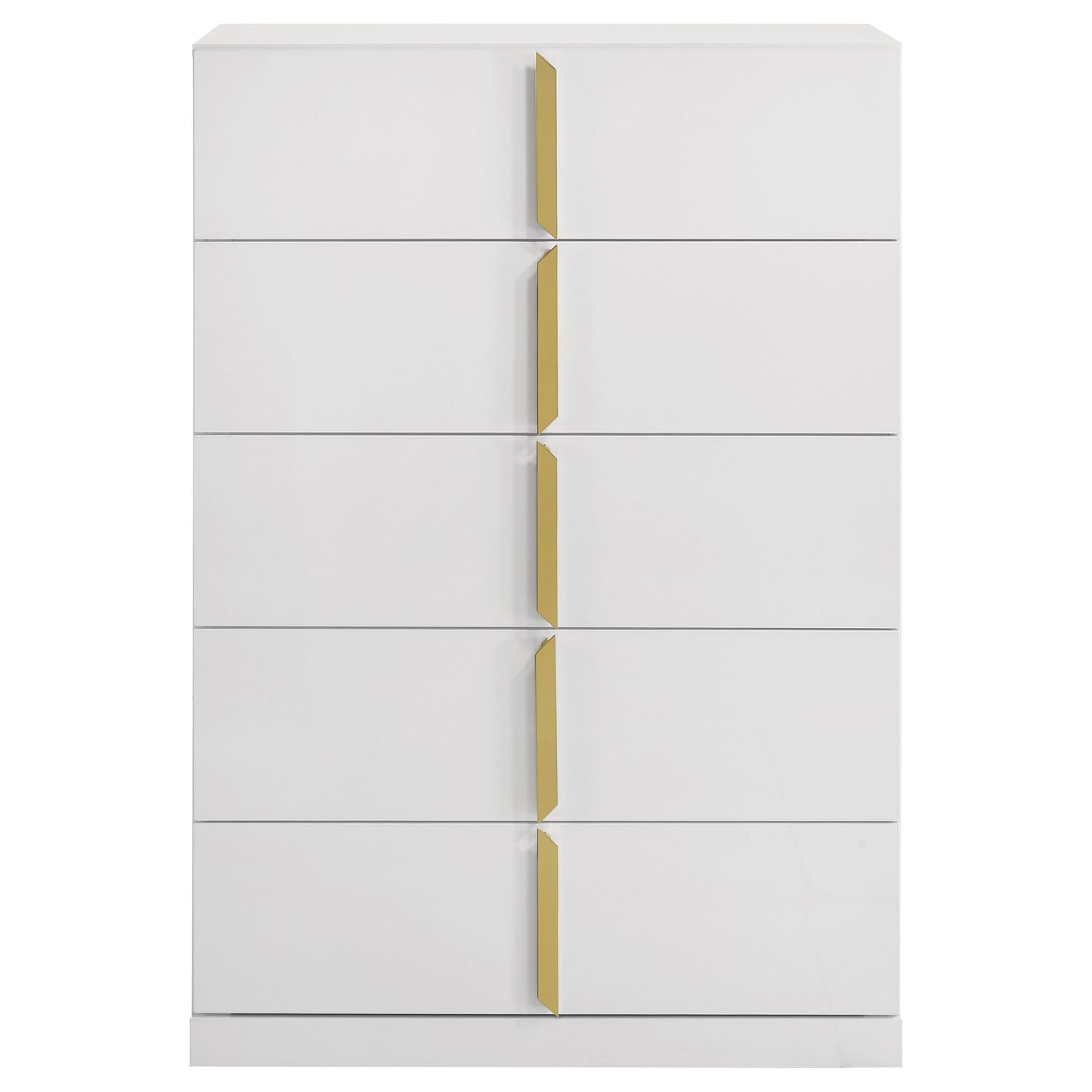 Ines 5-drawer Bedroom Chest of Drawers White High Gloss