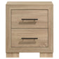 Arielle 2-drawer Bedroom Nightstand with Casters Light Oak