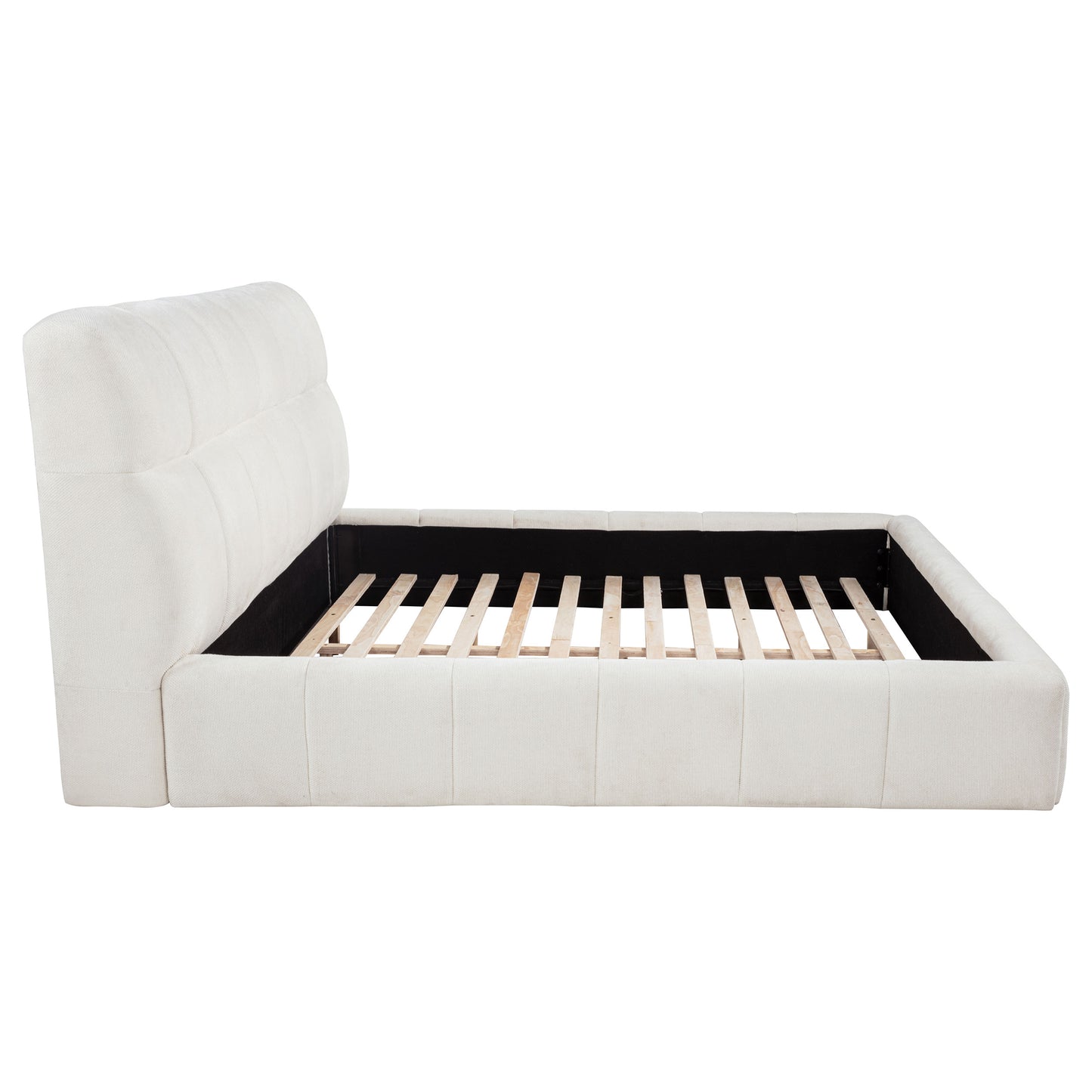 Nollet 48-inch Upholstered California King Platform Bed Cream