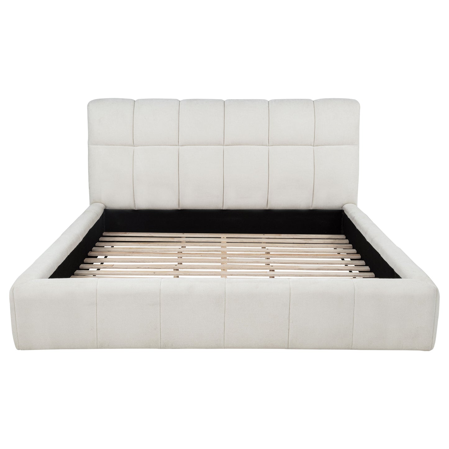 Nollet 48-inch Upholstered Queen Panel Platform Bed Cream
