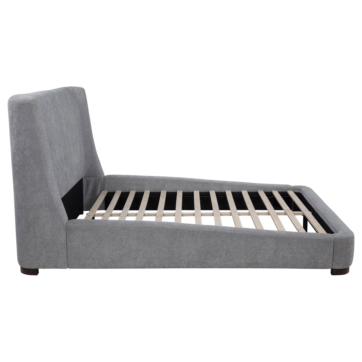 Rennes Upholstered Queen Wingback Platform Bed Grey