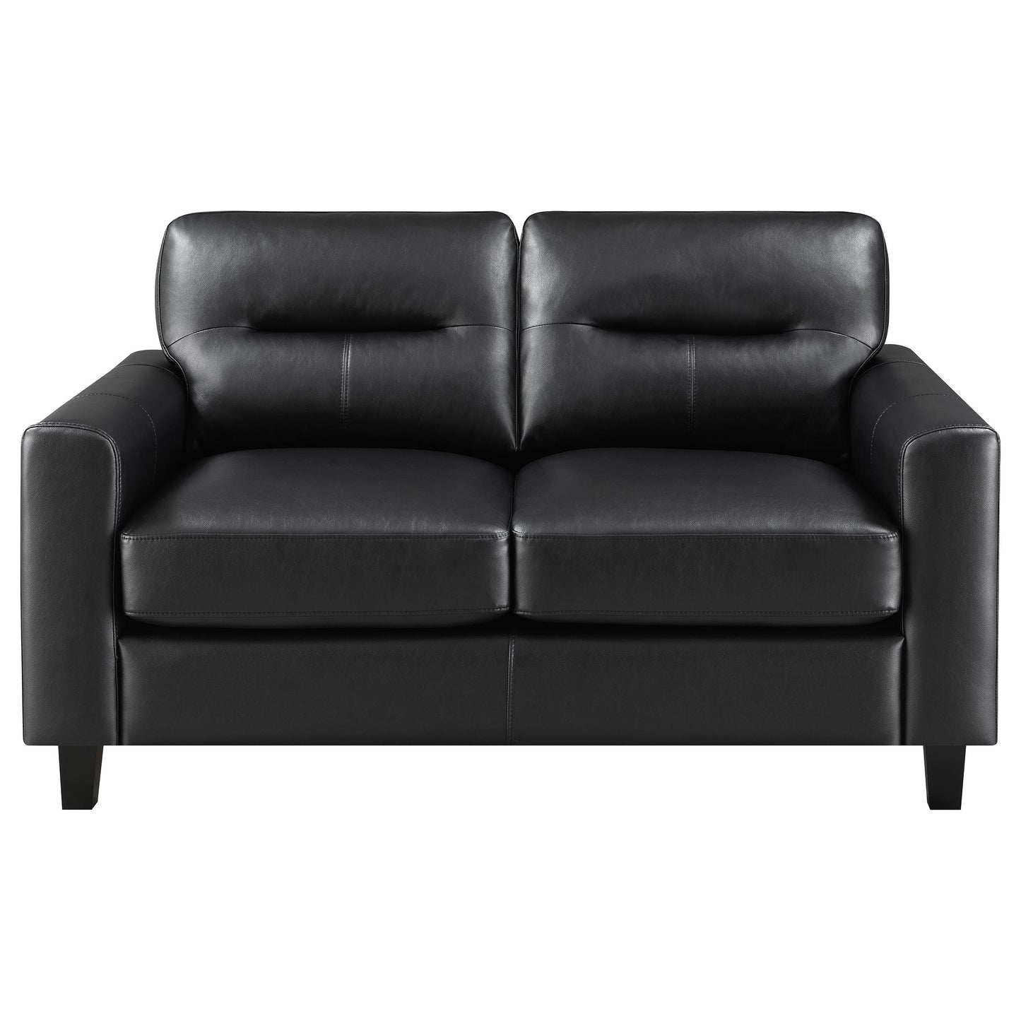 Scotland 3-piece Faux Leather Upholstered Sofa Set Black