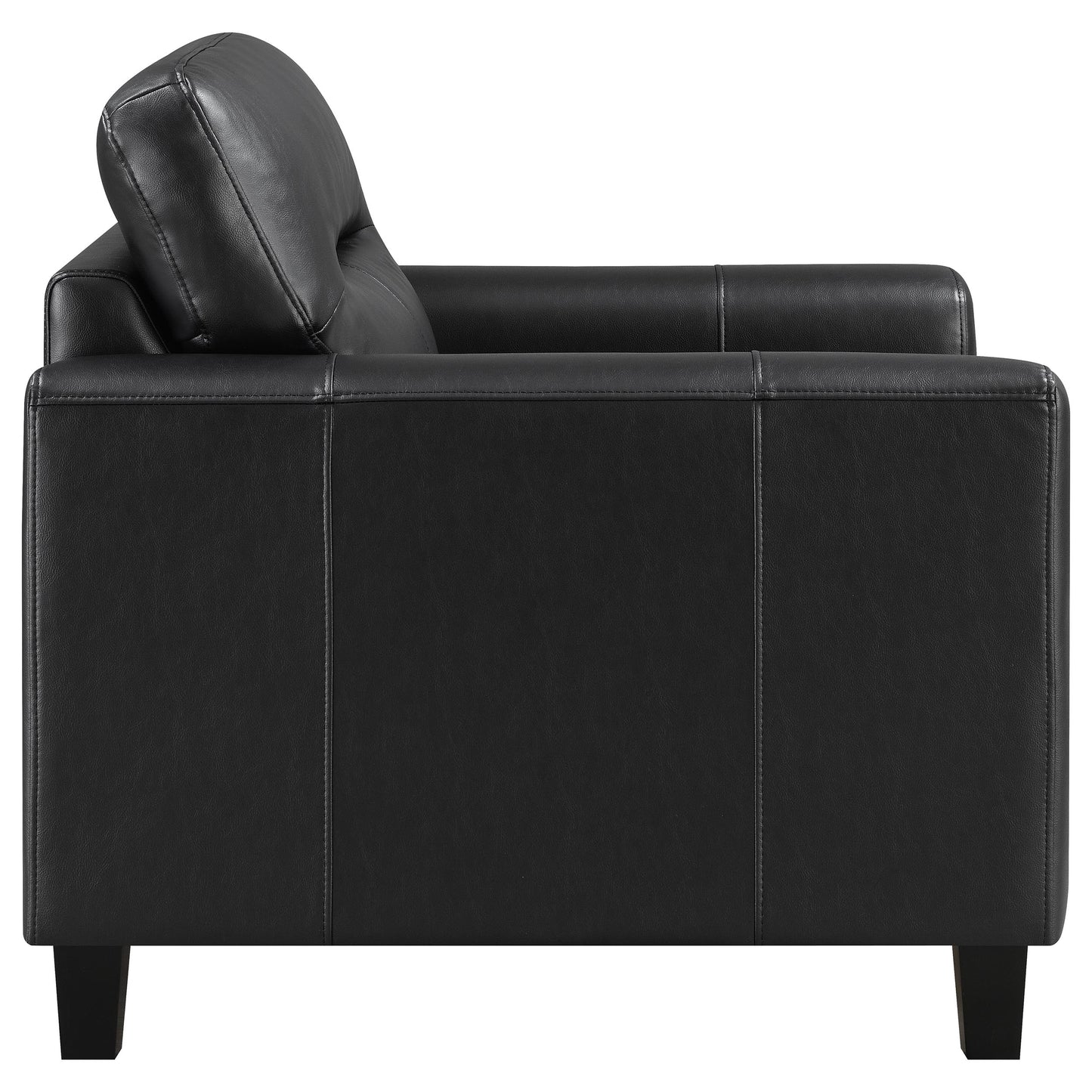 Scotland 3-piece Faux Leather Upholstered Sofa Set Black