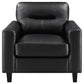 Scotland Faux Leather Upholstered Track Arm Chair Black