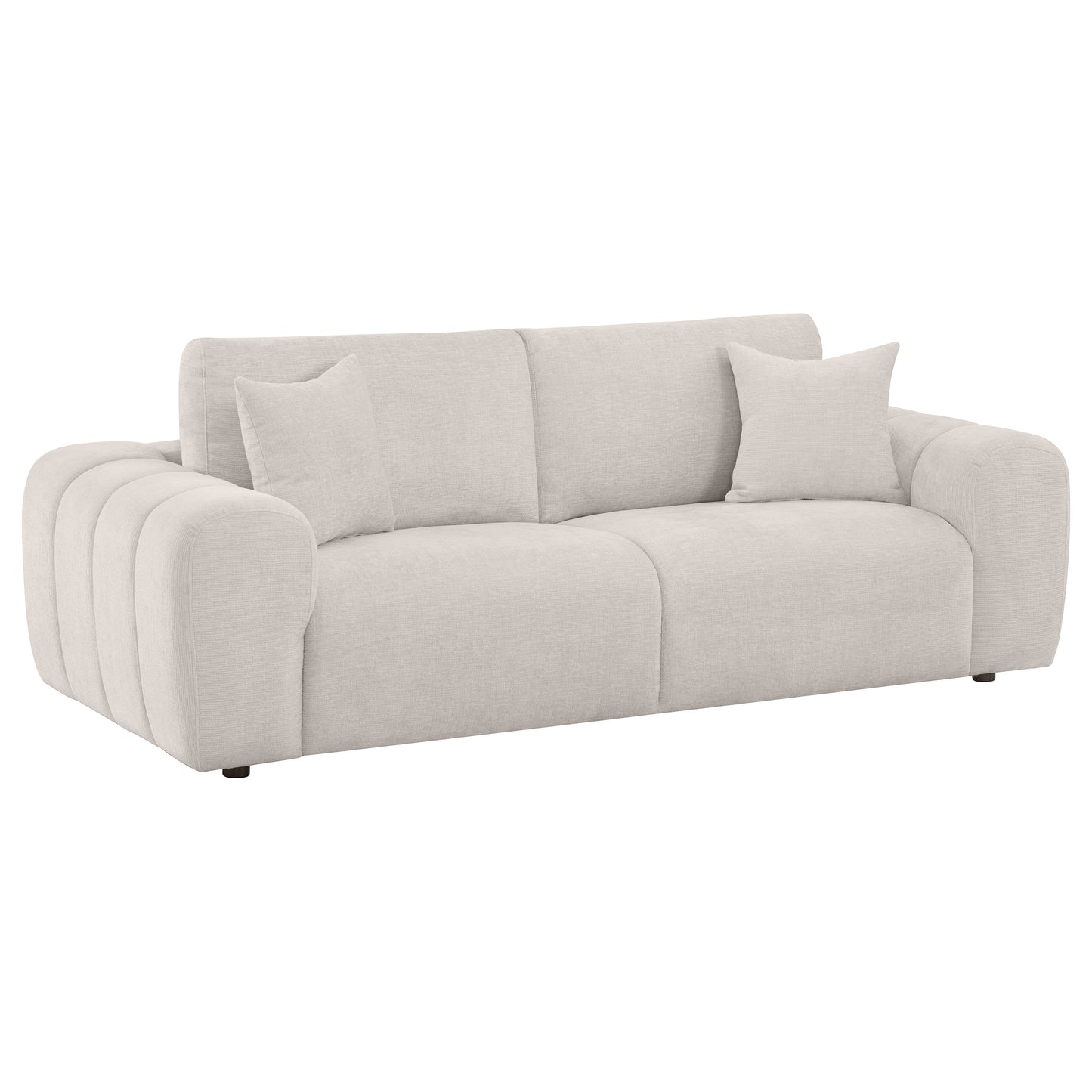 Burnett 3-piece Chenille Upholstered Sofa Set Ivory