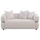 Jeanette 73-inch Fabric Upholstered Round Arm Loveseat Beige