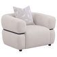Jeanette Fabric Upholstered Round Arm Accent Chair Beige