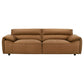 Buxton Top Grain Leather Upholstered Sofa Orange