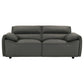 Buxton Top Grain Leather Upholstered Loveseat Graphite