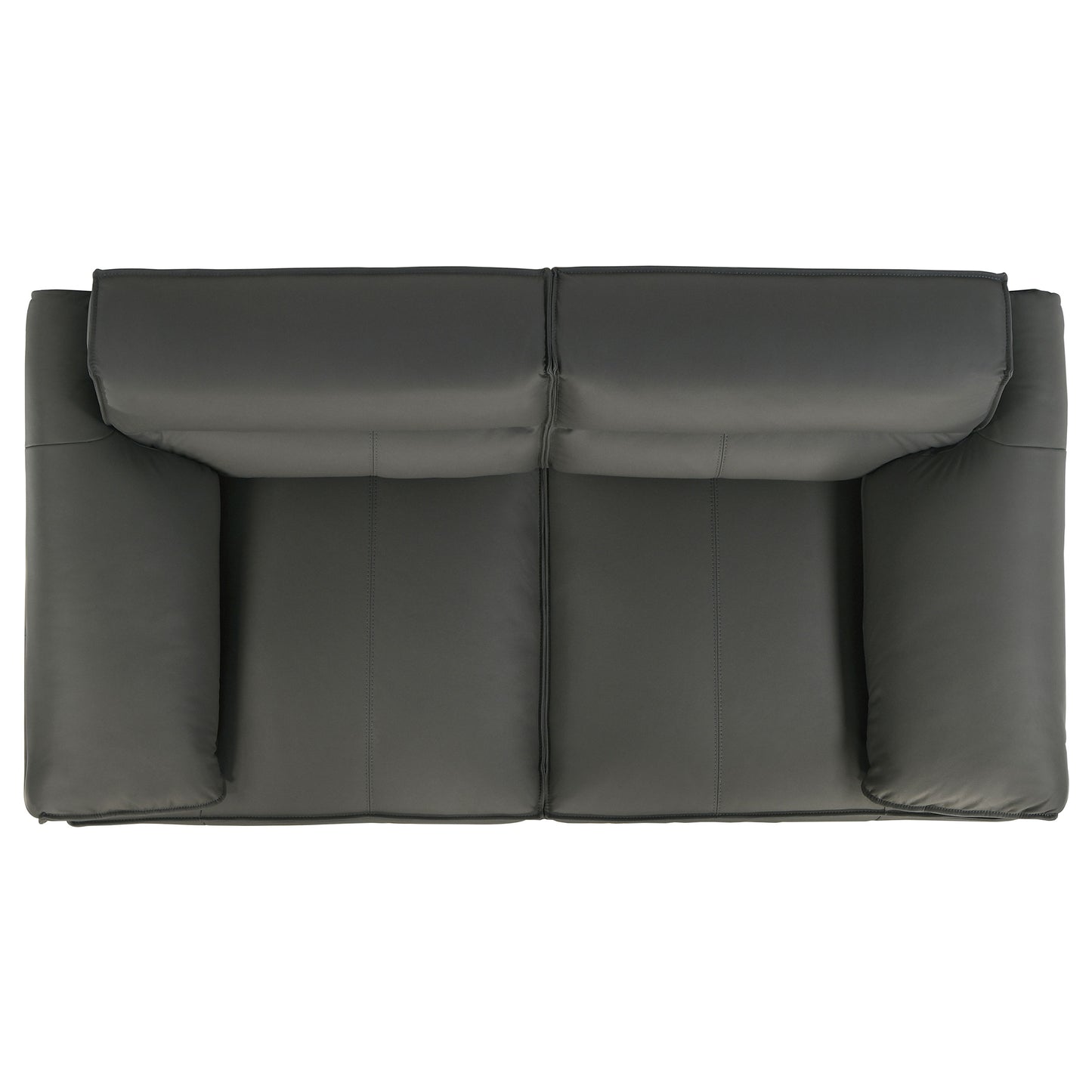 Buxton Top Grain Leather Upholstered Loveseat Graphite