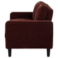Ruth Fabric Upholstered Track Arm Loveseat Rust Red