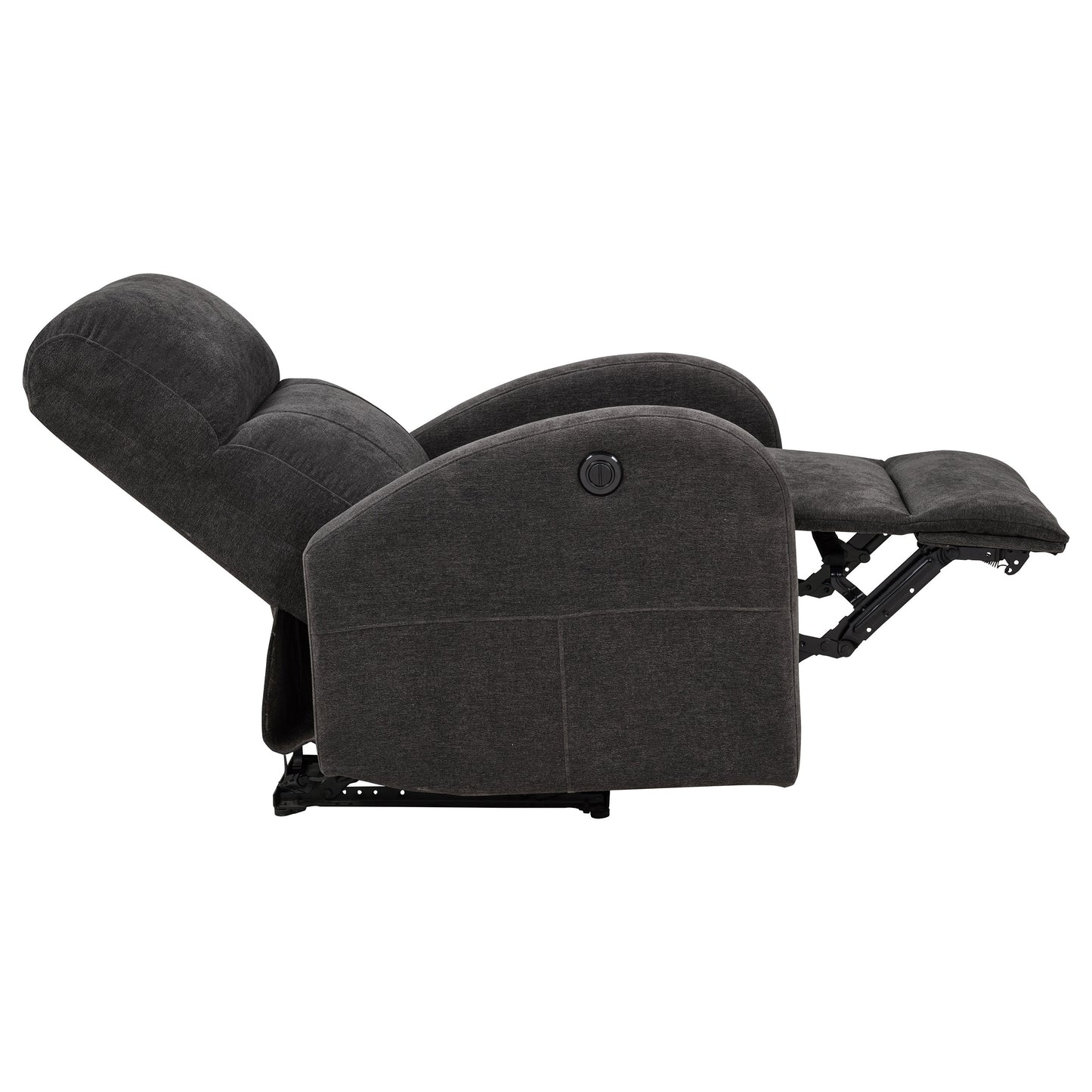 Grant Fabric Upholstered Power Recliner Chair Charcoal Grey