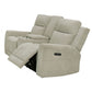 Kennett Chenille Upholstered Power Reclining Loveseat Ivory