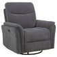 Adler Upholstered Power Swivel Glider Recliner Charcoal Grey