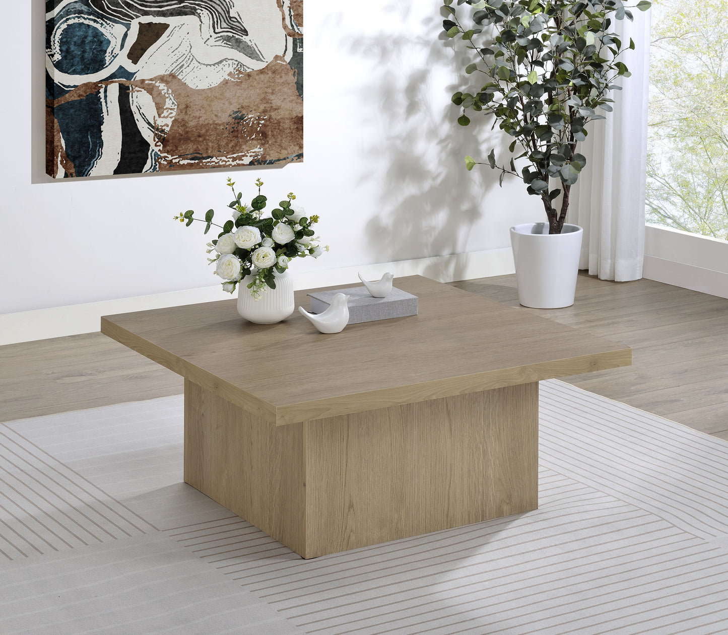 Devar Square Engineered Wood Cocktail Coffee Table Latte